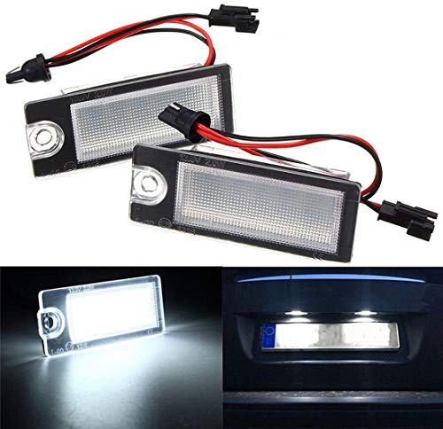 VIGORFLYRUN PARTS LTD 2Pcs LED Lumière de Plaque d'immatriculation, Canbus sans Erreur Blanc 6000K 18SMD LED Lumière pour V-olvo S80 V70 XC70 2001-2007 S60 2001-2006 XC90 2003