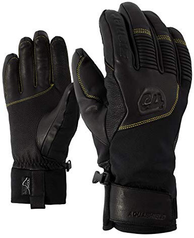 Ziener Herren GANZENBERG AS(R) AW Glove Alpine Ski-Handschuhe/Wintersport, Wasserdicht, Atmungsaktiv, Black/Citrus, 8