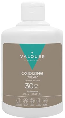 Valquer - Creme stabilisiert 30 Bände (9%) - Permanente Haarfärbung Professionelle - Anwendung Friseur - Vegane Formulierung - 500 Ml