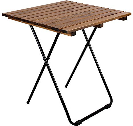 Mojawo Campingtisch Klapptisch Gartentisch Camping Beistelltisch Reisetisch Holz/Metall braun 45x45x50 cm