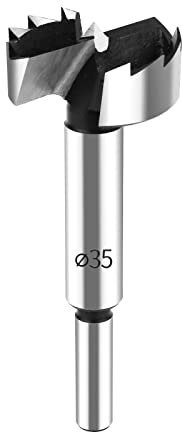HPHOPE Forstnerbohrer 35mm für Holz, Professional Forstner Bits(Ø35mm, Länge 90mm, Bohraufsätze mit Rundschaft)