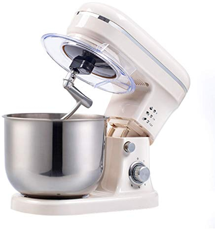JHNEA Batidora Amasadora, Amasadora (1000 W, con Bol de Acero Inoxidable de 4.2L, Amasador, Batidor, Varillas y Protección para Salpicaduras),ZG-LZ1042