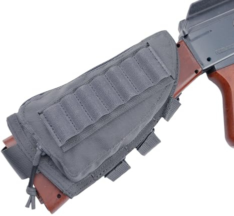 EXCELLENT ELITE SPANKER Tactical Buttstock Shotgun Rifle Shell Holder for Cheek Rest Ammo Holder Pouch(Grau)