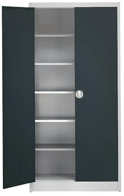 Mauser | Extrahoher Universalschrank | HxBxT 2200 x 950 x 420 mm | lichtgrau/anthrazitgrau