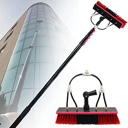 GIZMIT Water Fed Telescopic Brush, Window Cleaning Pole, Solar Panel Cleaning Equipment, Extendable Cleaner Conservatory Roof / 12-39ft Rod / 50cm Brush Head for Photovoltaic Panel,12FT/3.6M