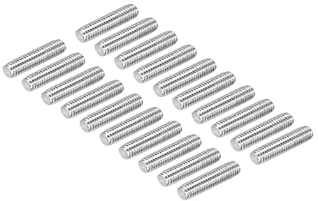 DMiotech 20 Paquet M6 x 25mm Entièrement Fileté Tige 304 Inox Acier Droite Main Filetages Tige Barre Goujons Colliers et Boulons en U