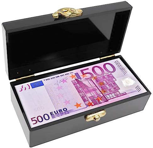 Dnoifne Schwarze Acryl-Geldkassette mit Schloss, Geldkasten für Bargeld, Geldhalter, Bargeldorganizer, Einzelne Geldscheinfach, Geldaufbewahrungsbox, Geldorganizer für Bargeld