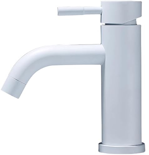 Robinet mitigeur de salle de bain en acier inoxydable avec peinture blanche