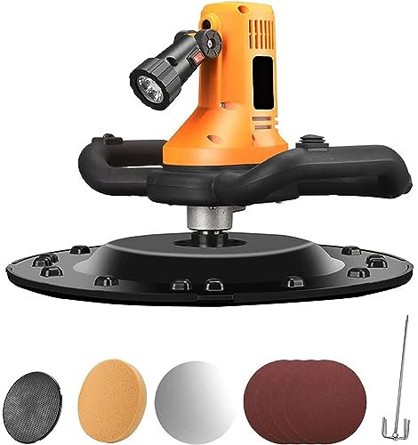 HSRG Máquina para Alisar Paredes, Llana De Hormigón Eléctrica De 2880 W con Varilla Mezcladora Y 6 Velocidades Ajustables 280-2800 RPM, Llana De Cemento con Luz, Mezcla Automática Y Enyesado