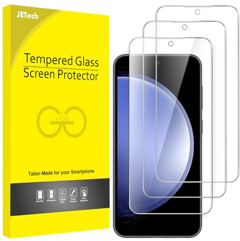 JETech Schutzfolie für Samsung Galaxy S23 FE, 3 Stück | HD Klar, Face ID Kompatibel, Kratzfestes Gehärtetes Glas, Einfache Installation