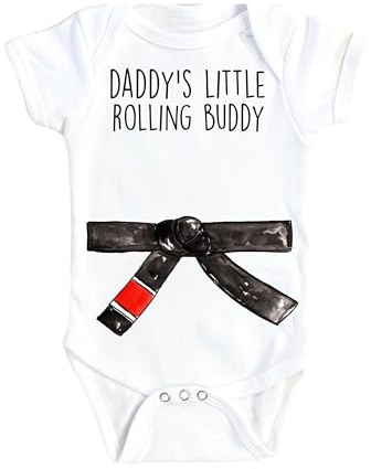 NOFO VIBES Daddy's Rolling Buddy Brazillian Jiu Jitsu Baby Bodysuit - Baby Boy Girl Clothes Infant Bodysuit Funny Cute Newborn