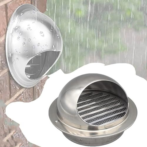 ZYXQQJ Lüftungsgitter Rund 70 100 150 200 250mm Wetterschutzgitter Mit Insektenschutz, Abluftgitter Lamellengitter, Vogelschutzgitter (Color : Stainless Steel, Size : 150mm/6)