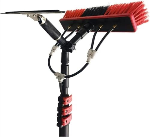 Wash Spazzolone Kit Spazzola Vetri,per Pulizia di Pannelli Fotovoltaici e Solari,Kit di Pulizia Telescopico,Spazzola Telescopica Acqua Pulita,Spazzola per La Pulizia delle Finestre ( Size : 5.4 M )