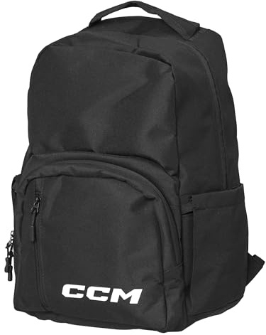 CCM Hockey Team Backpack,Large Storage Pockets With Laptop Sleeve, Adjustable Shoulder Straps, Black