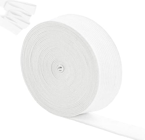 Elastique Couture, 10 Mètres Bande élastique, Ruban élastique 40 mm de Large, pour Pantalons Élastiques, Ménage Bricolage Artisanat, Blanc