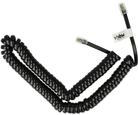 vhbw 1x Spiralkabel RJ10 kompatibel mit Octophon Communications T-Octophon Festnetztelefon, Telefonhörer, Telefon - Telefonkabel
