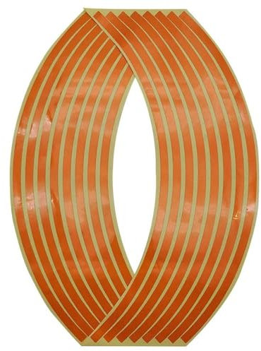 Felgendekoration Motorrad Radaufkleber Motocross Reflektierende Aufkleber Felgenband Streifen Radaufkleber Für Z750 Z800 Langlebig und attraktiv(Orange)
