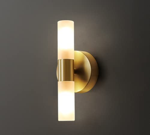 SSNCcNC Wandlampe Kupfer Wandleuchte Glas Lampenschirm Badezimmer Eitelkeit Beleuchtung oder Wandbeleuchtung Gelten Modern für Wohnzimmer, Schlafzimmer, Flur und Treppe G9*2