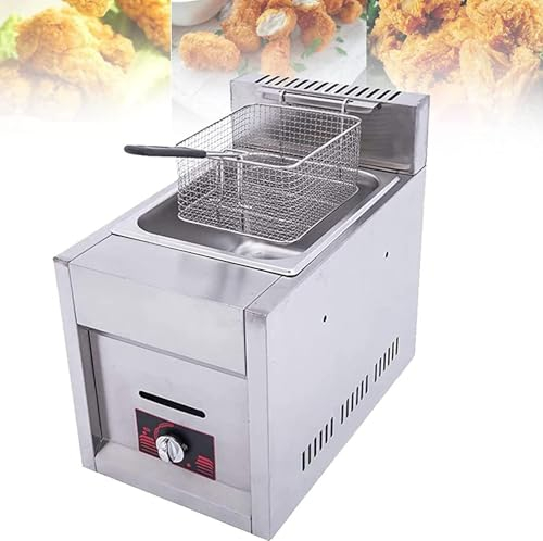 Friteuse Pro En Acier Inoxydable, Friteuse 6 L Avec Passoire À Panier, Poignée Et Couvercle Au Toucher Froid, Contrôle De Température Réglable, For La Maison/pique-nique