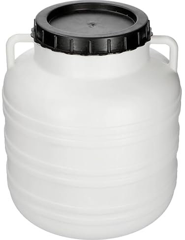 DIAH DO IT AT HOME Plastic Barrel with Lid for Brine Pickling, Preserves, Fermentation, Storage and Transportation, Handle (10 L)