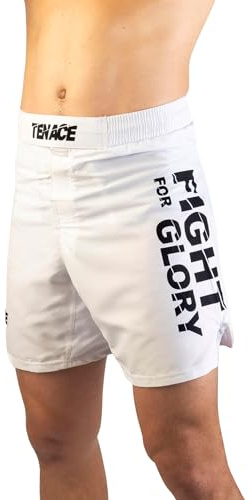 Tenace MMA shorts - kort träning Grappling, BJJ, boxning, kampsport, Vit, XL