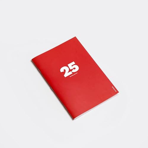 OCTÀGON DESIGN Petit planificateur mensuel 2025 de janvier à décembre 2025 Format A5 Rouge Couverture souple