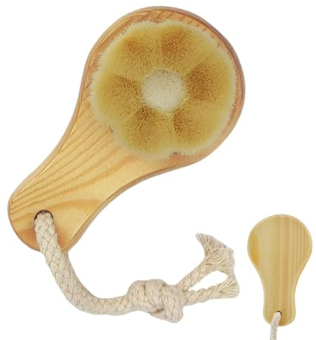 Spazzola struccante per viso, spazzola per viso in legno - Spazzola per la pulizia dei pori del viso a forma di di prugno - Strumento per la rimozione del trucco con spazzola per il lavaggio dei pori