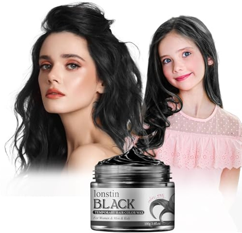Tillfällig Hårfärg Tvättbar, Tillfälligt Hårvax Färg Hårfärgsvax Naturlig Frisyr Pomade För Herr Dam Fest Cosplay Halloween Jul (svart, svart)