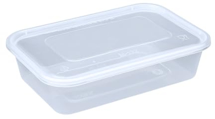 1ABOVE Secure Pack 50 x Microwave Clear Plastic Food Takeaway Heavy Duty Containers with Lids, Freezer & Dish Washer Safe - 500ml