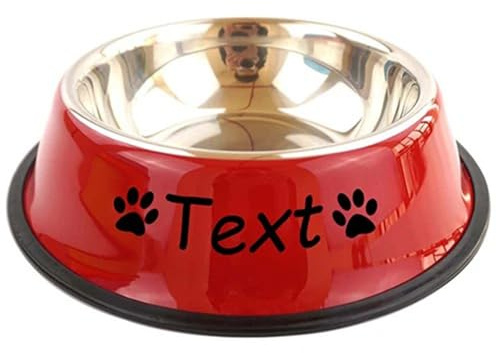Personalisierter Namensnapf Für Hunde Und Katzen, Edelstahlnapf Für Haustiere, Bunt, Wasserfutter, Rutschfestes Essbecken, Runder, Personalisierter Napf In Verschiedenen Größen (Rot)