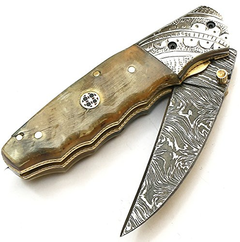 PAL 2000 KNIVES Couteau Pliant - Damas Acier Couteau de Poche Fait Main 9122
