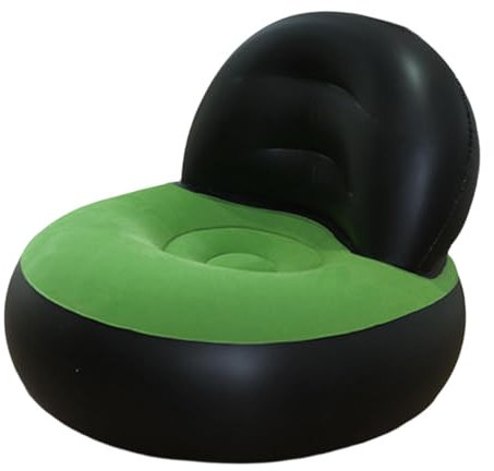 Folpus Aufblasbares Sofa, weiches PVC, tragbares L-förmiges Lazy Sofa, aufblasbarer Lounge-Sessel, Luftcouch für Outdoor-Aktivitäten, Reisen, Schwarz Und Grün
