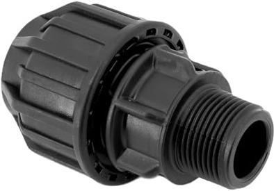 H2O-Flex® PP Fitting 32mm x 1 Außengewinde, Klemmverbinder, DVGW | PP Fitting-Set mit Trinkwasserzulassung und allen Varianten, Bogen, T-Stück, Kugelhahn, Kupplung, Wandwinkel, Stopfen,PE-Rohr