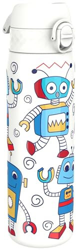 Ion8 Borraccia Inox Leggero, 600ml, Non Isolato, a Prova di Perdite, Facile da Aprire, Serratura Sicura, Lavabile in Lavastoviglie, Adatta a Portabicchieri, Durevole, Robot