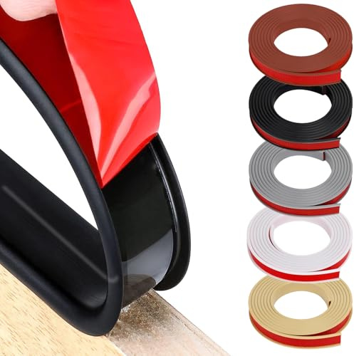 HeiPen U-Form Selbstklebend Möbelkantenband, 15mm x 3m Flexible TPE Faltbarer Kantenschutz Gummi für Schrankkanten, Abschlussleiste, Deckenkanten, Arbeitsplatten (Schwarz, 15mm x 3m)