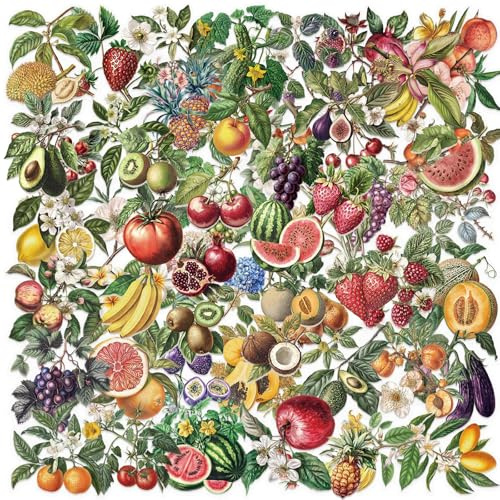 BSITSSS 100 Piezas Pegatinas Scrapbooking, Scrapbook Pegatinas Transparentes Aesthetic, Stickers Frutas Vintage para Scrapbooking Álbum Fotos Journal Diario