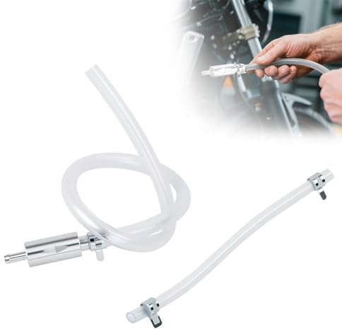 ComedyKing Purgeur de Frein Voiture, Liquide de Frein Moto, Moto Voiture Embrayage Frein Purge Tuyau unidirectionnel Valve Tube Purge Outil kit, Colliers de Serrage et Valve en Aluminium