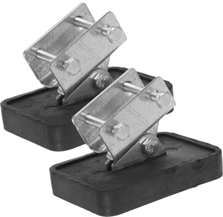 SHINEOFI 2pcs Aluminum Alloy Ladder Foot Protectors Thickened Black Rubber Pads and Screws Adjustable Ladder Stabilizer Accessories for Home and Outdoor Use Protective Covers