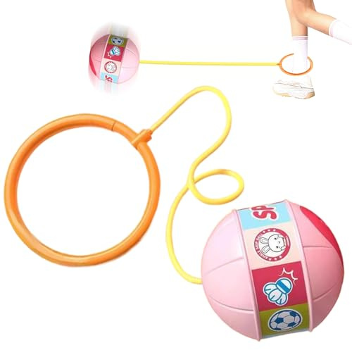 Hozaenwa Knöchel Sprung Ball - LED Leuchtendes Hüpfseil Mit Sprungball - Trainings Fitness Sportspielzeug Für Kinder Und Jugendliche Und Erwachsene Für Zuhause Schule Spielplatz Garten