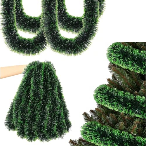 10M Girlande Weihnachten Deko,Künstliche Weihnachtsgirlande,Amerikanisch Weihnachtsdeko Outdoor Aussen,Christmas Decorations,Weihnachtsschmuck Tannengirlande,Hängende Dekoration für Tür Kugelkranz
