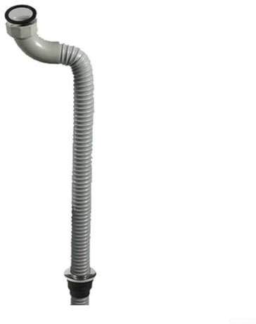 Tuyau de vidange de baignoire, 180 cm en fil d'acier renforcé PP PVC 50 mm, résistant à l'eau bouillante avec bouchon cafard, gris