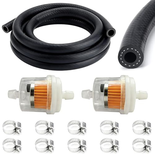 Motorcycle Inline Fuel Filter Kit with 2Pcs Fuel Filters (8mm)