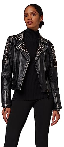 Lederjacke Valmet - Damen Jacke mit Nieten aus Premium Lamm Leder (Echtleder)