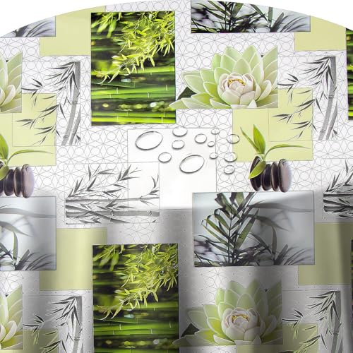 Wachstuchtischdecke Wachstuch Tischdecke Gartentischdecke Rund Oval Bambou Zen Oval 130 x 160 cm abwaschbare Wachstischdecke