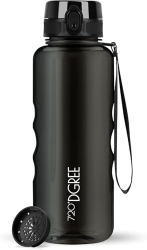 720°DGREE Gourde, Bouteille d’Eau “uberBottle“ +Tamis-Fruits – 350ml, 500ml, 650ml, 1l, 1,5l, 2l - Sans BPA, Étanche, Anti-Fuite, Réutilisable, Légère - Idéal pour École, Sport, Fitness, Gym, Travail