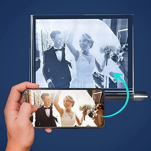 LOOXIS Glasfoto - Ihr Foto in hochwertiges Glas gelasert, mit hellem LED Leuchtsockel aus schwarzem Alu (Glasfoto mit Leuchtsockel, Gr. XXL Quer 150 x 200 x 38 mm)