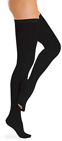 Relaxsan Antitrombo M2370A (1 Paio - Nero, XL) calze autoreggenti per degenza con punta ispezionabile antiembolismo K1 compressione graduata 18-23 mmHg