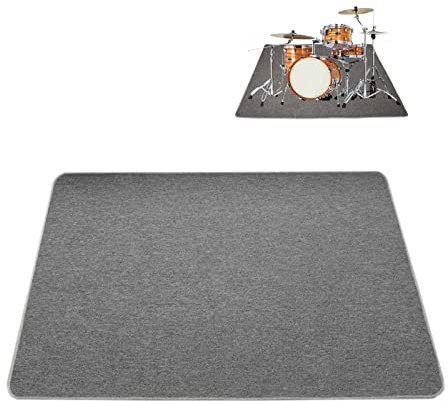 PPGE Schlagzeugteppich Schallschutz Teppich Schlagzeug Schlagzeug rutschfeste Matte Trommel Teppiche Schalldämmung Klavier Matte Drum Teppich Schallschutzmatte Boden (Size:170×130 cm,Color:Grau)