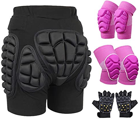 XUEBIN Ski Hip Pad Hip Protection Anti-Fall Protector Knee Pad Protective Gear For Skateboarding Ice Skating Snowboard Children Protective Pants (Color : C1, Size : S)