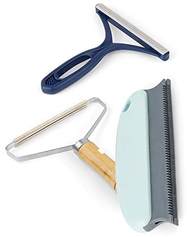 Holzstiel Magische Pfoten, GEBAUM 3 Stück Katzenhaarentferner, Manuelle Fusselbürste Angenehm in der Hand, zum Entfernen von Tierhaaren von Betten, Sofas, Teppichen, Kleidern